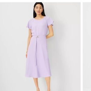 Belted Flare Midi Dress